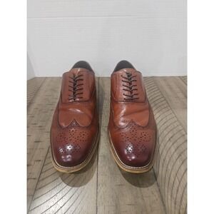 Stacy Adams Shoes Men 12 Dunbar Wingtip Oxford Cognac Leather Classic Urban Chic
